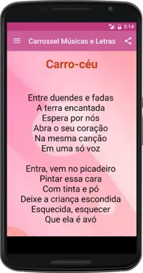 Carrossel Músicas e Letras android App screenshot 1